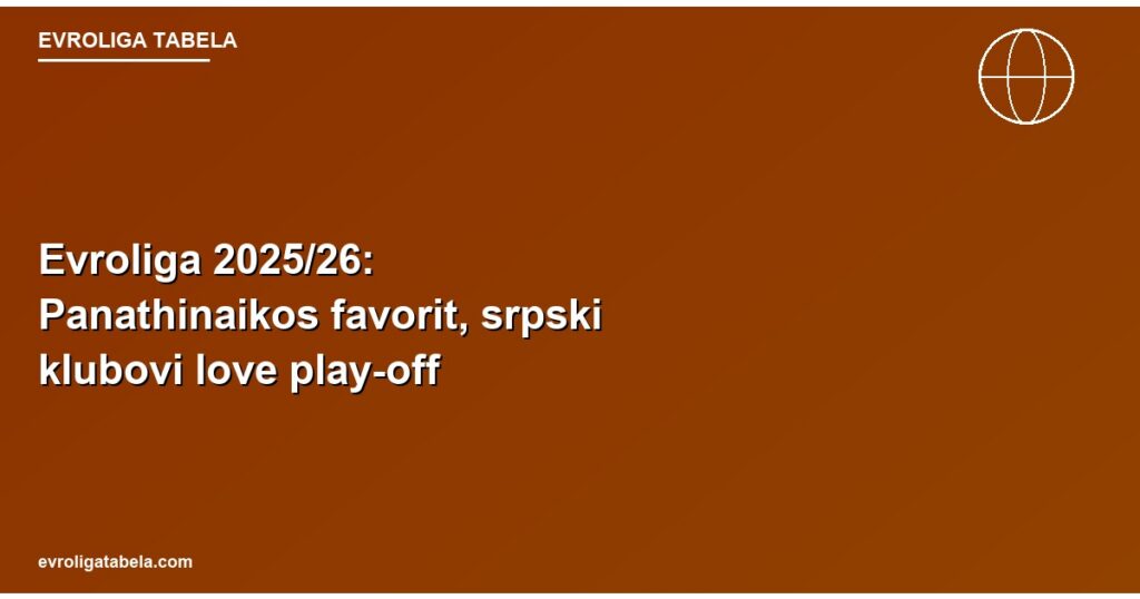 Evroliga 2025/26: Panathinaikos favorit, srpski klubovi love play-off